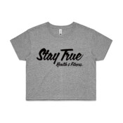 Stay True Crop Tee - Black Logo